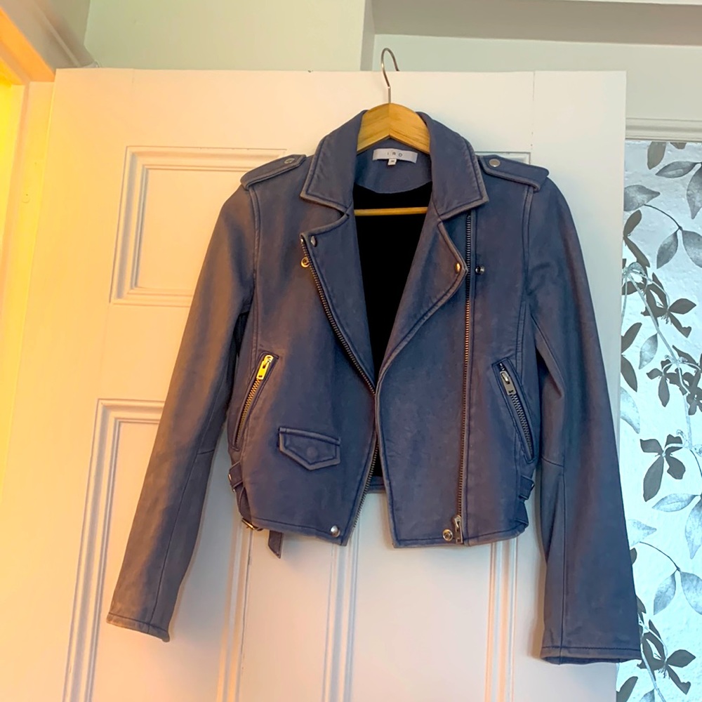 Light blue IRO leather jacket. Size 38. Very good condition.